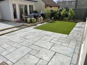 Garden lawn and patio